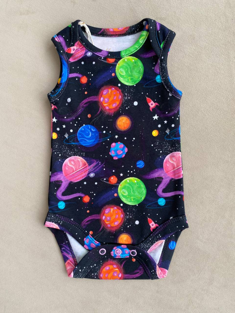Боди для малыша, унисекс,черный, Galaxy BSHL010